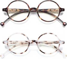 -us 445023674655 Round Reading Glasses Women Men Blue Light Blocking Circular Readers Unisex Ultr