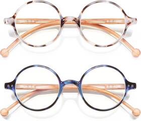 -us 705353942068 Round Reading Glasses Women Men Blue Light Blocking Circular Readers Unisex Ultr