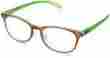 707476 099250 Peepers Womens Glee Oval Readers Brown Green 2.5 707470992506