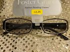 1010208-225 Foster Grant Womens Fashion Reading Glasses Darlene Black Metal Rims