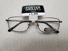 1013315-125 Foster Grant Tech Reading Glasses Titanium Gunmetal Frames 070135503257
