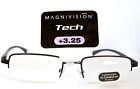 1015239-325 Magnivision Tech Aluminum Reading Glasses Al Rimless Bottom 024021459081