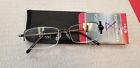 1017668-275 Foster Grant Titanium Reading Glasses With Case Gunmetal 887661252951