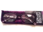 1017674 Foster Grant Reading Glasses Luna Purple Cat Eye With Soft