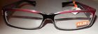 17a2 Reading Glasses Borghese Black Red Rectangle Frame With Rhinestones 1.25 686317012822