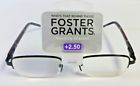247284 Foster Grant Owen Gunmetal Semi Rimless Reading Glasses 070135469904