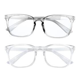 Afnwqi21662 2fy2sw Afnwqi Fashion Square Blue Light Blocking Glasses - 2 Pcs Grey Transparent