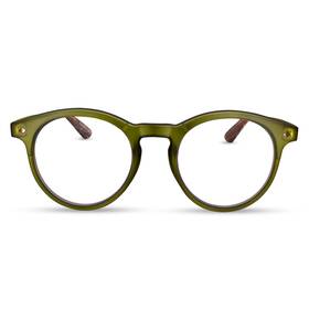 2seelife 738771170089 Dark Green Brown Round Blue Light Reading Glasses For Women And Men With Sturdy