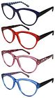 31909pas Women Wayfarers Edge -wear Glasses Style Eye Cat Rx- Reading