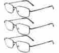 3pk-er6002-nv Eye-zoom 3pk Navy Metal Frame Rectangle Readers Spring Hinge Magnifying Reading Glasses