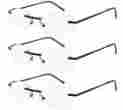 3pk-er6008 Eye-zoom 3pk Navy Blue Metal Frame Rimless Readers Reading Glasses With Spring Hinge