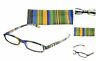 4332645182 Wink Fancy Slim Green Stripe Reading Glass With Matching Case