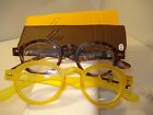 5055130085361 Montana 2 Pr Auth Vintage Round Reading Glasses Readers Tortoise Yellow 1.00