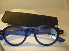 5055130085484 Montana Auth Vintage Designer Preppy Round Reading Glasses Readers Blue 1.00