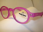 5055130085620 Montana Auth Vintage Designer Preppy Round Reading Glasses Pink Purple 2.00