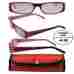 5pkwreader Readerz 6 Women High Powered Reading Glasses Red Pink Frame Matching Case
