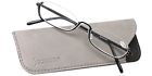 6-04-609-wblack-300 Soolala Ladies Rhinestone Designer Alloy Half Frame Stylish Slim Reading