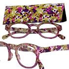 670 Unbranded Plum Monet Artsy Classic Round Flower Reading Glasses Spring