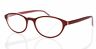 161373 69053 Morgan Unisex Red Clear Retro Oval Reading Glasses