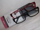 708862711811 Optx Pair Black Red Square Frame Reading Glasses