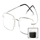 710377539019 Flexible Rimless Reading Glasses Shiny Silver Unisex Adult