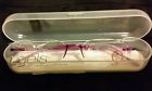 73210 York Scojo New Gels Rimless Reading Glasses Color Amethyst Strgth 1.00 Nwt Case