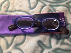 73354608fw Icu New Reading Glasses Oval Frame Strength Purple Soft Case