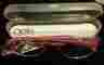 73810 Scojo Newyork Gels Rimless Reading Glasses Color Pink Zebra 1.00 New With Case