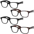 7958rblktor200gp Grinderpunch Reading Glasses Pairs Deluxe Wayfarer Style Standard Fit Spring