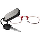814493023220 Reading Glasses Keychain Case Red Frames Strength