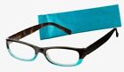 26982 8501two-tonefullrectangleblack Turquoise Reading Glasses