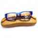 881-10 Eyebobs Shoot 2.25 Reader Reading Blue Bamboo Glasses Crystal