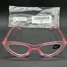 8009-102424-22.95 A.j. Morgan A.j.morgan Rhinestone Lucy 3.00 Reading Glasses Pink Nwot 51-18-150 Cat Eye