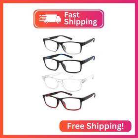 Acavefox 3009-c1234-1.75 4 Pack Reading Glasses Men 1.75 Readers Blue Light Blocking Anti Uv Fas