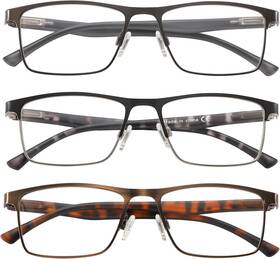 Acavefox 711181825213 Reading Glasses Men 3 Pack Blue Light Blocking Computer Readers Stylish Durable