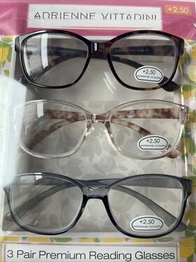 Adrienne Vittadini 800414585595 3 Pair 2.50 Premium Reading Glasses