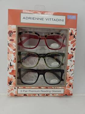 Adrienne Vittadini 800414590384 Designer Reading Glasses 3.00 New Eyeglasses