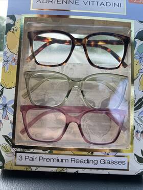 Adrienne Vittadini 800414609123 3 Pair 2.50 Premium Reading Glasses Tortoise Green Pink