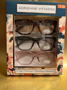 Adrienne Vittadini 800414613335 3 Pair 2.50 Thick Premium Reading Glasses