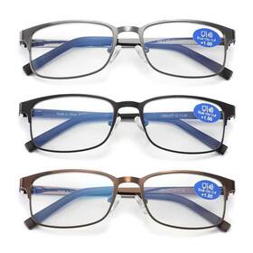 Zl02-2.5 Aiklly Reading Glasses For Men - 3 Pack Blue Light Blocking Mens Metal Readers P