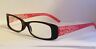 Alma Red Foster Grant Glossy Black Floral Stem Reading Glasses