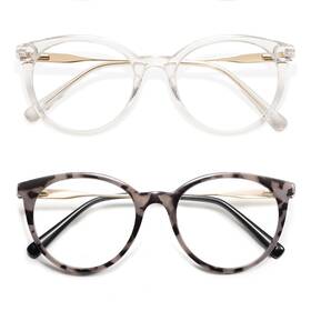 51-20-138 Amomoma Am6055c2 C4-1.50 Retro Round Reading P2 Clear/gold&grey Tortoise/gold