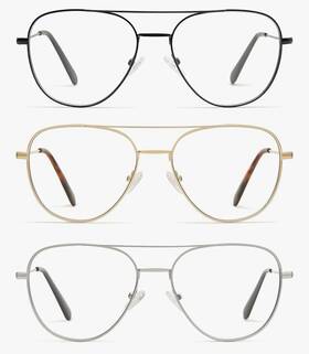 Am6092a Amomoma 3-pack Retro Aviator Reading Glasses Metal 1.5 Strength Anti Uv 400