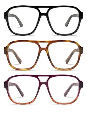 B0bn9w9cfd Amomoma 3-pk Oversized Aviator Spring Hinge Reading Glasses Women Men Retro