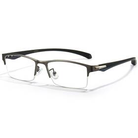 66071 Anrri Blue Light Glasses For Men Semi Rimless Rectangle Grey Medium
