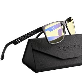 A6571-1 Anyluv Blue Light Blocking Glasses Men Medium A2- Black Gaming Protection