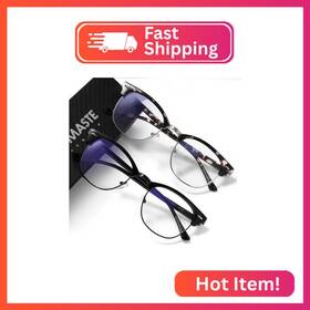 201903 Aomaste Blue Light Blocking Glasses Vintage Half Frame Uv Clear Lens Anti Eyestr