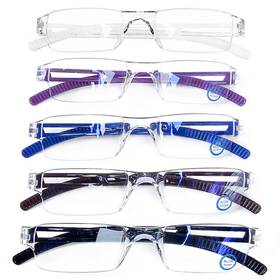 Aqwano 663591267971 Clear Frame Reading Glasses Blue Light Blocking Computer Rimless Readers Anti