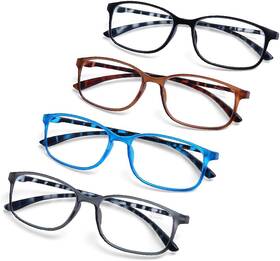 Aqwano 711181812961 4 Pairs Computer Reading Glasses Blue Light Blocking Lightweight Flexible