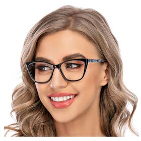 Axap001 Aqwano Stylish Cat Eye Computer Reading Glasses Designer Blue Light Block Oversized